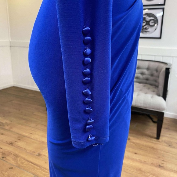 Elegant Blue Long Sleeve Dress - Picture 4 of 8